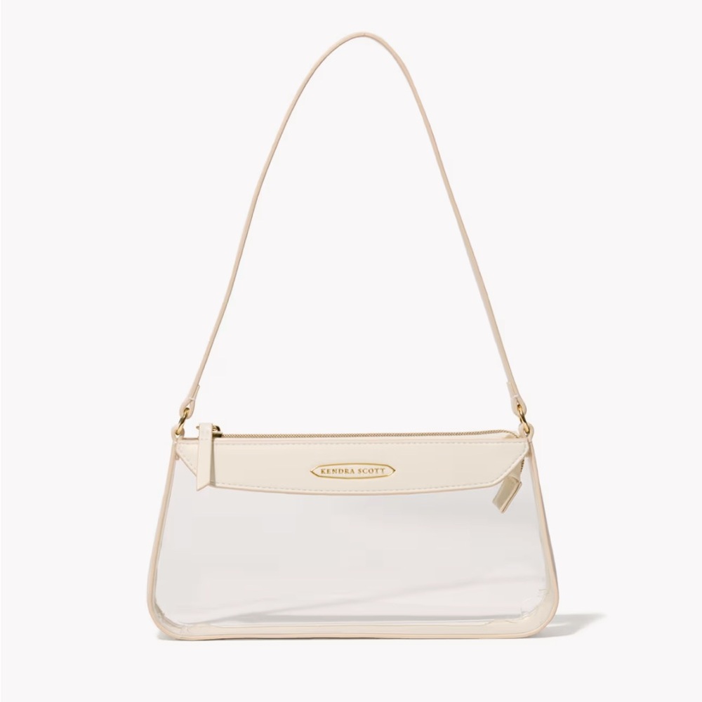 Kendra Scott Elegant Cream and Clear Shoulder Bag